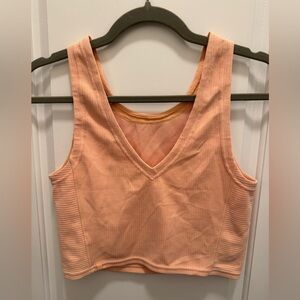 EUC Lululemon Peach Ribbed Crop Tank Top Size 6